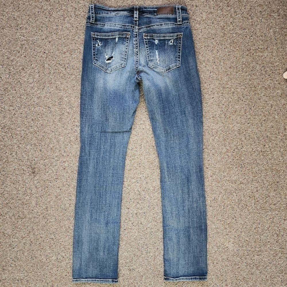 Daytrip Virgo Straight Dark Wash Jeans Size 26R Mid Rise Stretch Fit - Picture 6 of 8